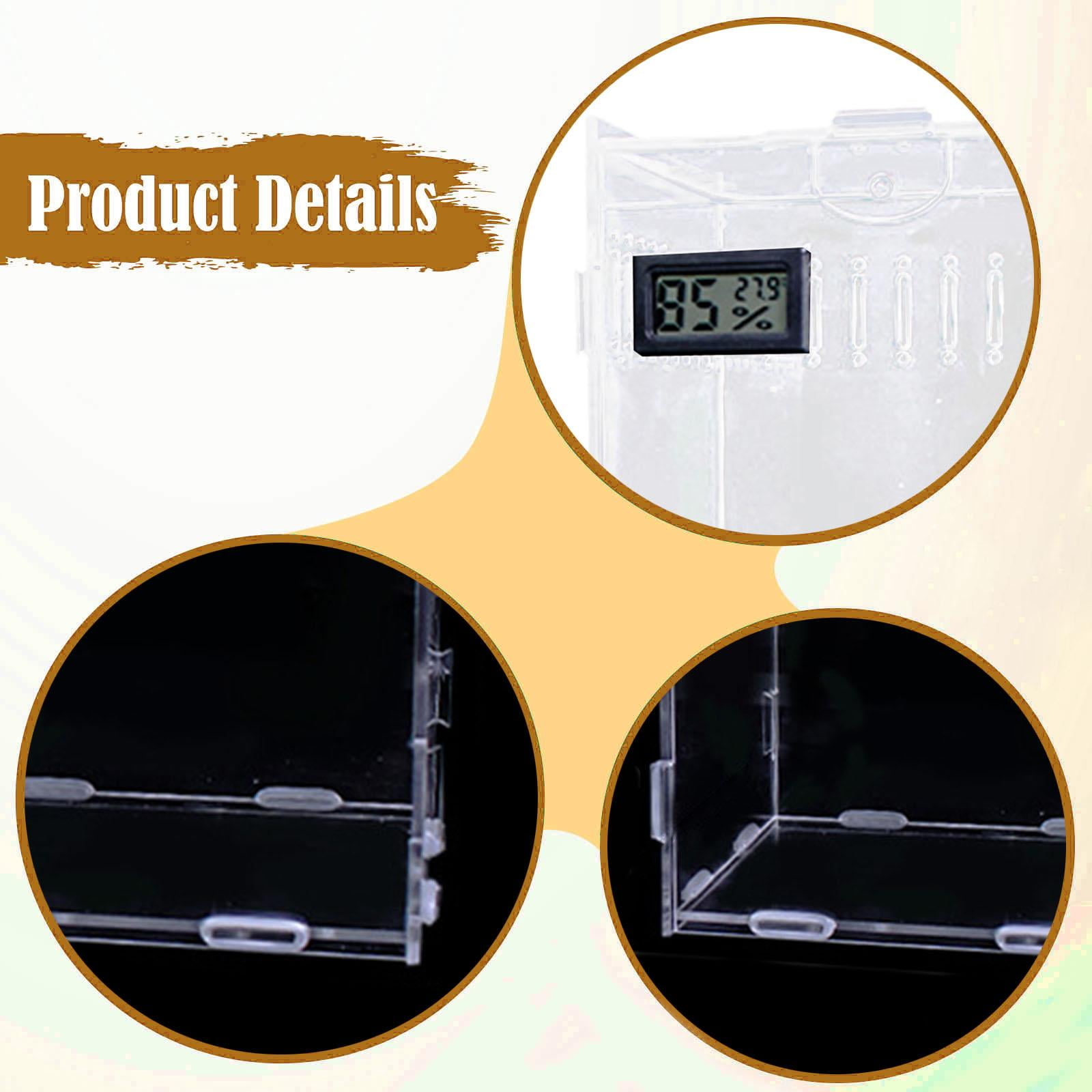 Reptile Enclosure Acrylic Tarantula Habitat Spider Cage DIY Ventilated Viewing for Hermit Crab Frogs M