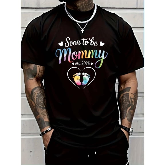 100% Cotton Soon To be Mommy 2026 Mom Est 2026 Loading Promoted to Mommy T-Shirt Graphic T-shirts for men and women