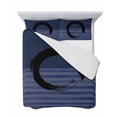 thumbnail image 7 of Quilts Twin Size Bedding Set, Navy Blue Striped Lightweight Quilted Comforter, Black Geometric Vintage Stripes Ombre Soft Reversible Bedspread Coverlet with Pillow Covers for All Season, 68" x 86", 7 of 7