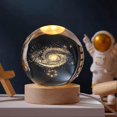 thumbnail image 2 of Crystal Color Night Light with Carved Crystal Ball Inside, Luminous Ornament, Starry Gift with Wooden Base,Galaxy, 2 of 5