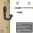 thumbnail image 5 of Deago 10 Pack Wall Mounted Coat Hook Robe Holder Cloth Key Hanger Rustic Hooks with 20 Pieces Screws for Bath Kitchen Garage, 5 of 8