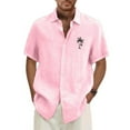 thumbnail image 2 of Big and Tall Hawaiian Shirt for Men Tropical Floral Beach Shirts Short Sleeve Casual Button Down Shirt 2026 Pink 3XL, 2 of 5