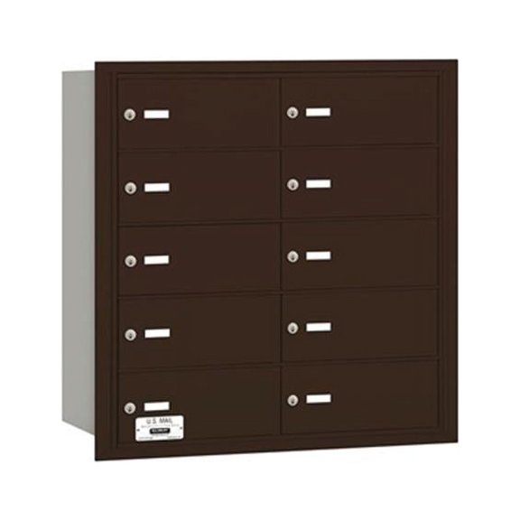 Salsbury  Salsbury 4Bplus Horizontal Mailbox 10 B Doors - Bronze - Rear Loading - Private Access