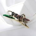thumbnail image 4 of Enamel Rhinestone Grasshopper Vintage Insect Brooch Pin Sweater Gift Brooch, 4 of 4