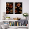 thumbnail image 2 of Framed Canvas Print Dark Floral Wall Art Set of 2 Botanical Decorative for Living Room Bedroom - 16"x24"x2 WHITE, 2 of 8