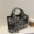 thumbnail image 3 of Bolso Mano Con Asa Superior Y Lona para Mujer A La Bolsos Grandes (S Negro), 3 of 9