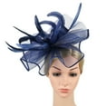 thumbnail image 3 of IDALL Fascinators Hats Tea Party Hats Women's Elegant Hat Strap Flower Feather Party Hat Hair Clip Headband Accessory Party Hats Fascinator Headband Navy One Size, 3 of 7