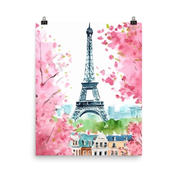Eiffel Tower Print, Parisian Landmark Art, France Wall Decor, European City Print, Romantic Travel, Home Wall Artwork Home Decor #124, Unframed Poster Size 8x12
