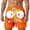 Orange, variant on Men's Casual Shorts with Unique Face Print Design Elastic Waist Soft Fabric for Summer Outdoor Streetwear M Orange