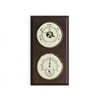Barometer & Thermometer With Hygrometer On Mahogany Wood
