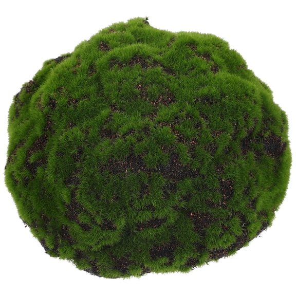 SHOWERORO Artificial Topiary Ball Outdoors Simulated Moss Green 1Set 7.9Inch
