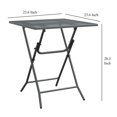 thumbnail image 5 of Ian 5 Piece Outdoor Dining Table Set, 4 Folding Chairs, Black Metal, 5 of 6