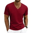 thumbnail image 2 of Mfakffe Mens V-Neck Short Sleeve T-Shirt Breathable Loose Fit Casual Athletic Tee Lightweight Basic Summer Tops for Daily Wear, 2 of 5