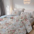 thumbnail image 4 of Davulos Floral Queen Quilt Set Reversible Quilt Beddding Set Lightweight Bedspread Bed Coverlet with 2 Matching Pillow Shams for All Season, 4 of 8