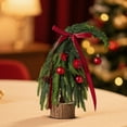 thumbnail image 5 of Christmas Decorations, Tabletop Artificial Christmas Tree with Wooden Base, Real Touch Norfolk Pine Small Christmas Tree with Red Bauble, Desktop Xmas Tree for Home, Office, Party, Holiday Decor, 5 of 5
