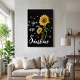 thumbnail image 3 of Canvas Wall Art, Yellow Sunflower Framed Canvas Prints for Bedroom Dining Room, Summer Flower Bee Sunshine Black Large Gallery Wrapped Wall Decor for Home Office, Gifts, 20"x24" Ship Next Day, 3 of 9