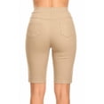 thumbnail image 4 of Women's Bermuda Shorts Jean Style Pull On Stretch Casual Short With Side Slit S-3XL 9" Inseam, 4 of 7