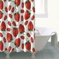 thumbnail image 4 of Strawberry Plants Fruit White Pattern Shower Curtain 84"x72" ,Bathroom Decorative Shower Curtains Set with 12 Hooks,Modern Waterproof Washable Shower Curtain, 4 of 6