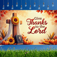 thumbnail image 3 of Autumn Theme Give Thanks to the Lord Banner Decorative Design Christian Celebration for Thanksgiving Harvest Festival Church Event, 3 of 9