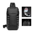 thumbnail image 1 of Men Anti-theft Waterproof Chest Bag USB Charging Single Shoulder Bag Daypack with Password Lock, 1 of 5