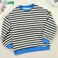 thumbnail image 4 of Hoodless Sweatshirt Girls Kids Girls Pullover Striped Color Block Crew Neck Long Sleeve Shirt Casual Loose Sweatshirt Classic Sweater Tops 1-Dark Blue, 11-12 Years, 4 of 7