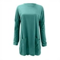 thumbnail image 3 of gakvbuo Long Shirts For Women To Wear With Leggings Dressy Sweatshirt Round Neck Casual Long Sleevefall Fashion Loose Pullover Tunic Tops With Pockets, 3 of 4