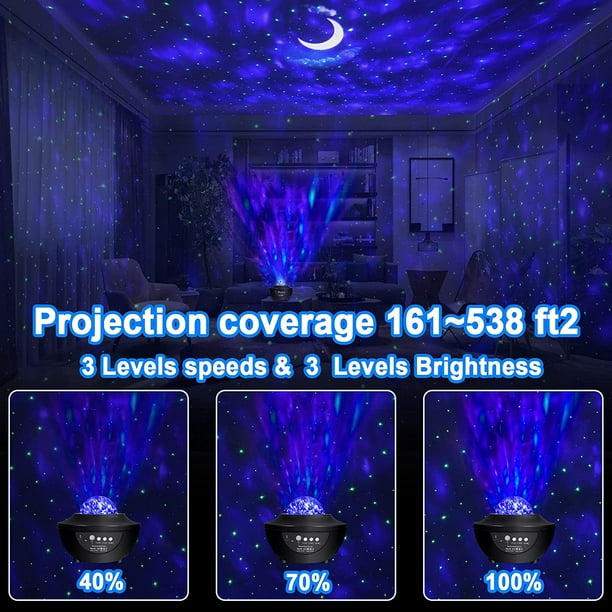 Projecteur d'étoiles avec motif chien de l'espace, galaxie avec design  réglable à 360°, 21 modes de couleur, haut-parleur de musique Bluetooth, 8  bruits blancs et minuterie, projecteur de lumière astronaute pour enfants