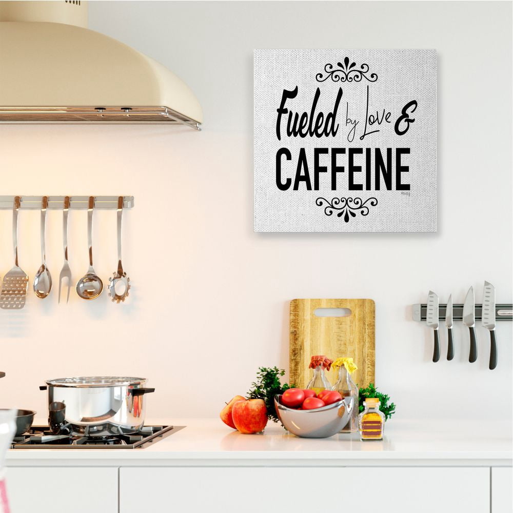 Stupell Industries Fueled by Love and Caffeine Phrase Minimal Chic Designed by Hollihocks Art