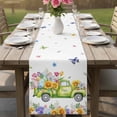 thumbnail image 4 of Happy Easter Table Runner 72 Inches, Watercolor Truck Eggs Flowers Butterfly Botanical Bed Runner Dresser Scarves Tabletop for Indoor Outdoor Parties/Ceremony/Banquet, 18" x 72", 4 of 8