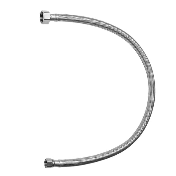 24 Inch 3/8 Inch Comp x 1/2 Inch FIP Braided Stainless Steel Faucet Supply Line Hose Connector 2 Pack for Kitchen Bathroom Sink Water Supply Certified Safe