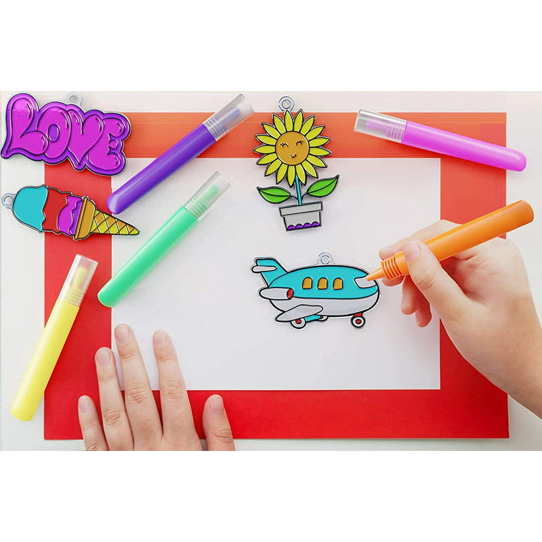 Suncatcher Paint Pens, Set of 24 Colors, DIY Stained Glass Window Art Paint  Pen for Kids & Teens, Sun Catcher Paint for Windows, Plastic, & Glass