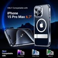 thumbnail image 2 of Temdan Magnetic Compatible with iPhone 16 Pro Max Case, [Built-in Invisible Kickstand][Compatible with MagSafe] [Military Grade Shockproof] Slim Thin Phone Case for iPhone 16 Pro Max 6.9" ,Clear-Stand, 2 of 5