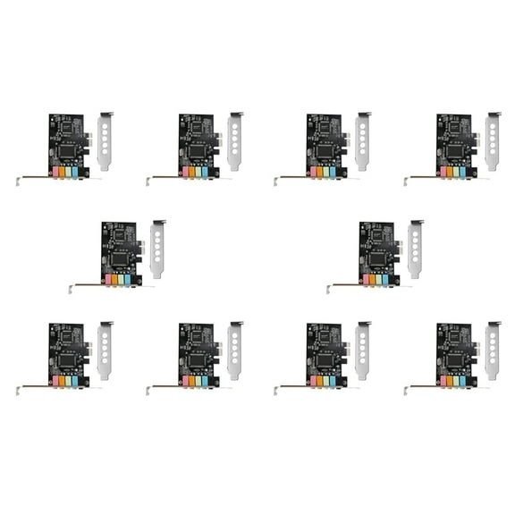 10X PCIe Sound Card 5.1, PCI Express Surround 3D Audio Card for PC with High Direct Sound Performance