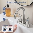 thumbnail image 6 of TVOFEK 4 Inch Centerset Bathroom Faucet 2/3 Hole 2-Handle Brushed Nickel Vanity Faucet with Pop Up Drain and cUPC Water Hose, 360°Rotating Spout Water Saving Ceramic Valve for Bathroom RV Camper Bar, 6 of 14