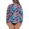 thumbnail image 5 of HDE Plus Size Rash Guard for Women UPF 50 Quick Dry Long Sleeve Swim Top Hawaiian Black - 3X, 5 of 5