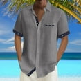 thumbnail image 2 of PEASKJP Western Shirts for Men Stretch Ribbed T-Shirts Fashion Casual Basic Tops,Grey L, 2 of 5