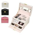 thumbnail image 1 of Three Layer Jewelry Storage Organizer Box PU Earring Necklace Display Case Cabinet, Jewelry Storage Case, Jewelry Organizer, 1 of 9