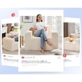thumbnail image 4 of Sofá individual de espuma para espacios pequeños, cómodos sofás con funda extraíble, sofá peludo con almohadas para sala de estar, recámara, departamento, oficina (blanco), 4 of 4