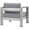 thumbnail image 3 of Silver Gray Shore Outdoor Patio Aluminum Armchair, 3 of 4