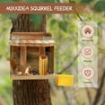 thumbnail image 5 of Wooden Squirrel Feeder with Water Bowl, Large Capacity Squirrels Feeders for Outside, Sturdy Construction, No Assembly Lovely Chipmunk Feeder for Corn, Peanuts, Nuts, Chestnuts (Brown-1pk), 5 of 7