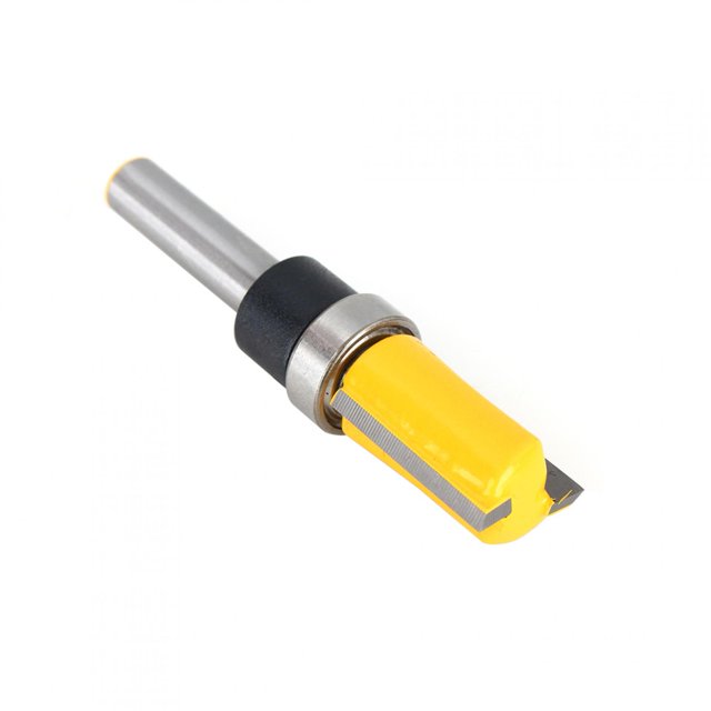 Shank Cutter, Woodworking Flush Trim Bit Wear Resistance 58Mm For Three-Dimensional Clearance Angle For Trimming For Slotted