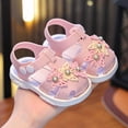 thumbnail image 2 of WNVMWI Toddler Girl Closed Toe Sandals Summer Kids Soft Soled Walking Shoes with Ankle Strap Girls Non-Slip Sandal Pink Size 4, 2 of 7