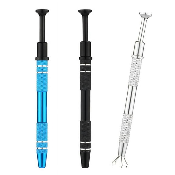 3 Pcs Stainless Steel 4-Claw Pick Up Tool for Small Parts Metal Extractor IC Chips Claw Holder
