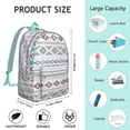 thumbnail image 5 of Unisex Bohemian Print Backpack with Front Pocket, Stylish Boho Chic Vintage Rucksack, Durable Lightweight Daypack for School College Work Commute Travel, Great Gift, 5 of 5