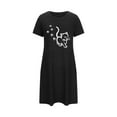 thumbnail image 6 of Mrat Nightgowns for Women Women's Nightgown Sleepwear Short Sleeves Nightshirt Casual Print Sleepdress Loose Comfy Pajama S-77 Black S, 6 of 7