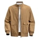 thumbnail image 4 of Ceisia Men's casual solid color stand collar zipper button-down coat Gift pocket long sleeve outerwear, 4 of 9
