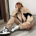 thumbnail image 5 of Mock Collar Loose-Fit Tracksuit (M, White), 5 of 9
