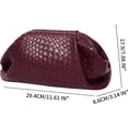 thumbnail image 4 of Women's Woven Evening Bag Vegan Leather Clutch Purse Dumpling Ruched Bag Party Wedding Elegant Handbags, 4 of 5