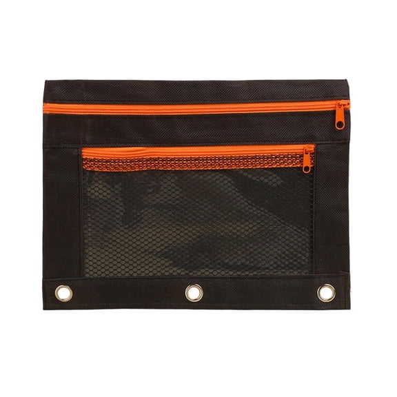 Back to School Supplies Under 1 Pencil Pouch for Girls Boys Zipper Pencil Pouch for 3 Ring Binder Orange #667