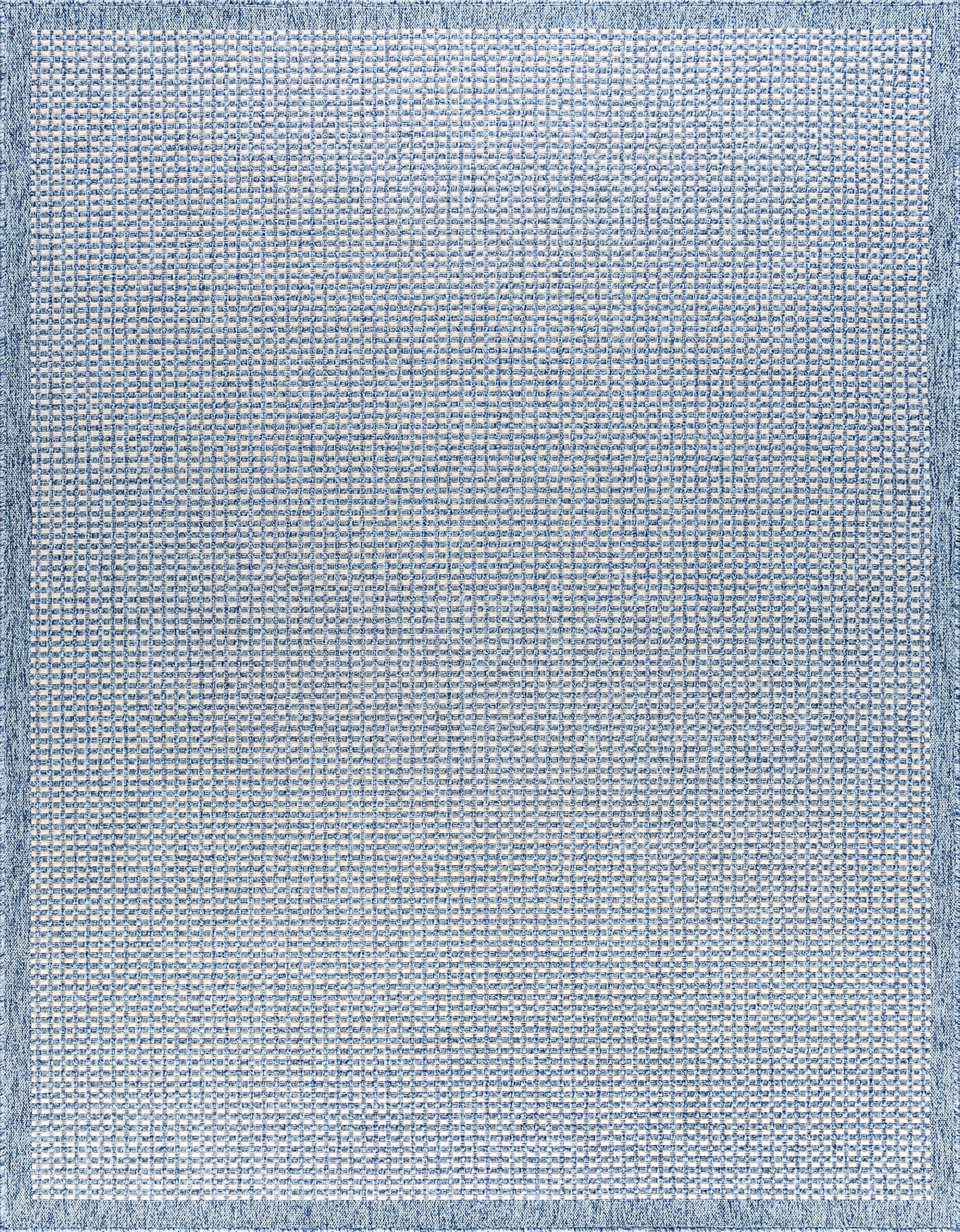 8x10 Water Resistant, Large Indoor Outdoor Rugs for Patios, Front Door Entry, Entryway, Deck, Porch, Balcony | Outside Area Rug for Patio | Blue, Basketweave | Size: 7'10'' x 10'2''